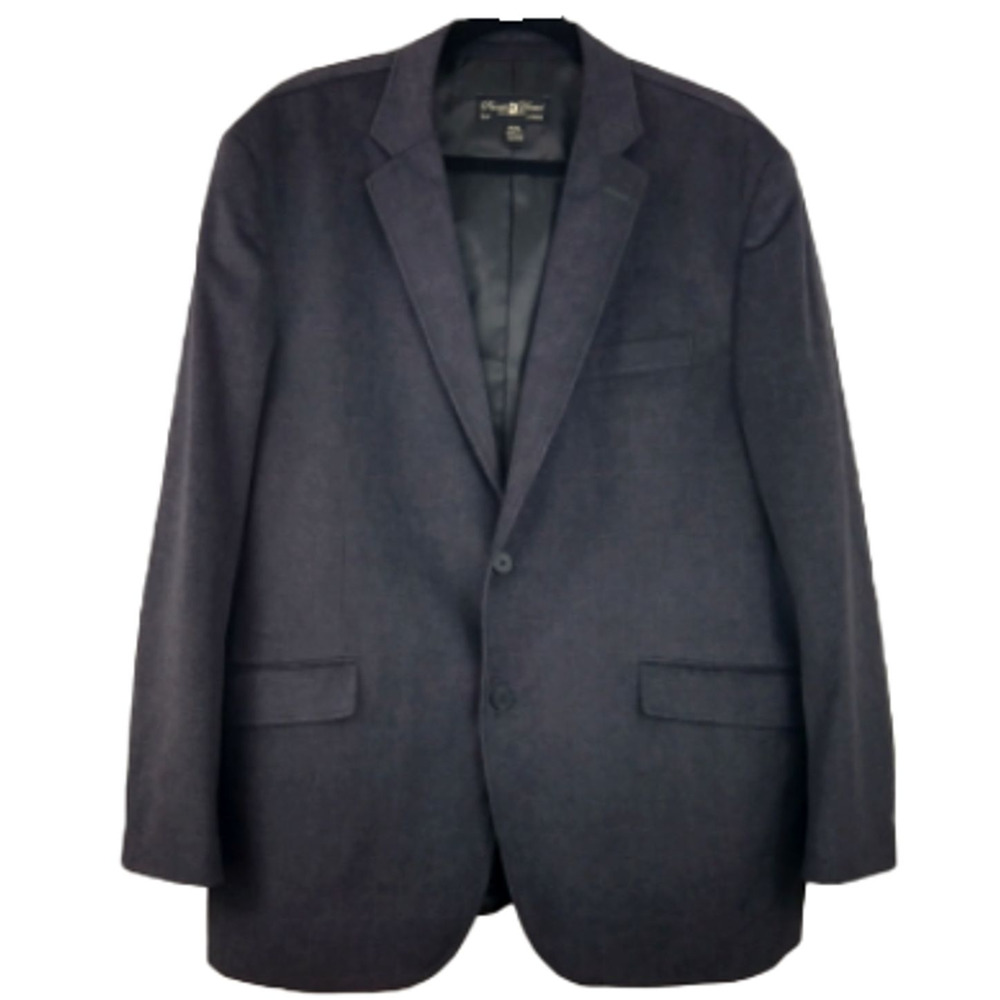 Mens XXL Charcoal Gray Blazer Jacket 2-Button Front & Inner Pockets Pronto Uomo